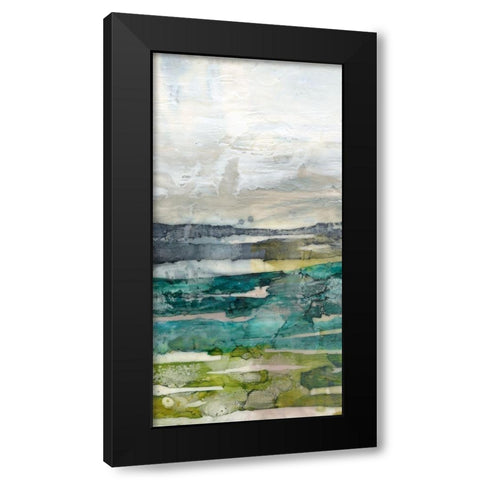Crackled Marshland II Black Modern Wood Framed Art Print with Double Matting by Goldberger, Jennifer