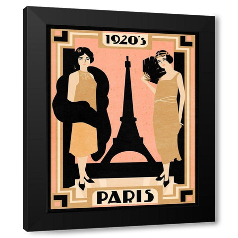 1920s Paris I Black Modern Wood Framed Art Print with Double Matting by Warren, Annie