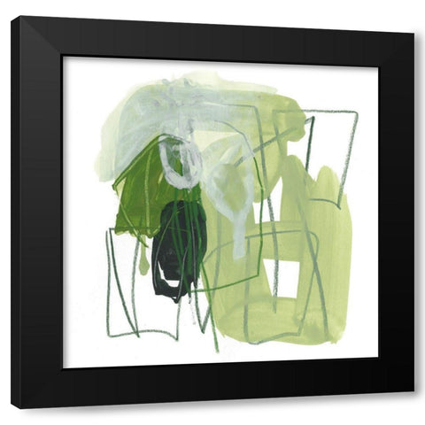 Jade Schematic II Black Modern Wood Framed Art Print by Vess, June Erica