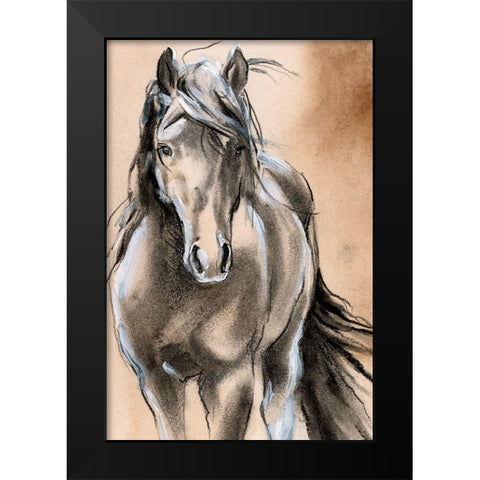 Sketched Horse II Black Modern Wood Framed Art Print by Parker, Jennifer Paxton
