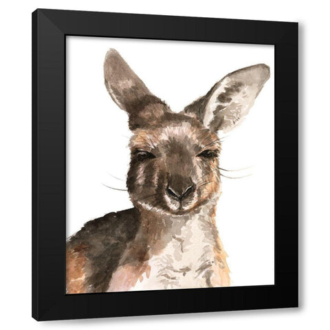 Kangaroo Portrait I Black Modern Wood Framed Art Print by Parker, Jennifer Paxton