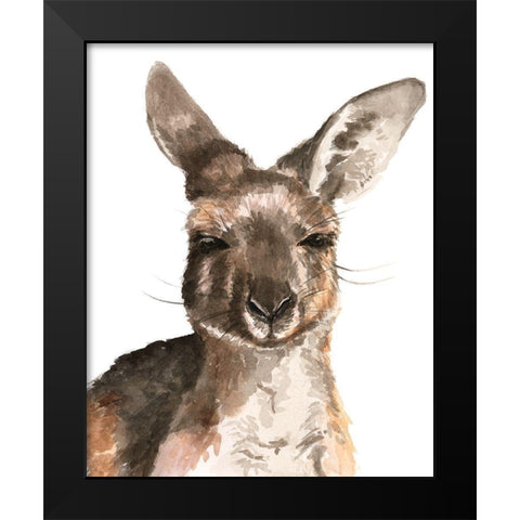 Kangaroo Portrait I Black Modern Wood Framed Art Print by Parker, Jennifer Paxton