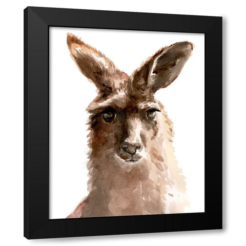 Kangaroo Portrait II Black Modern Wood Framed Art Print by Parker, Jennifer Paxton
