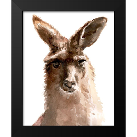 Kangaroo Portrait II Black Modern Wood Framed Art Print by Parker, Jennifer Paxton