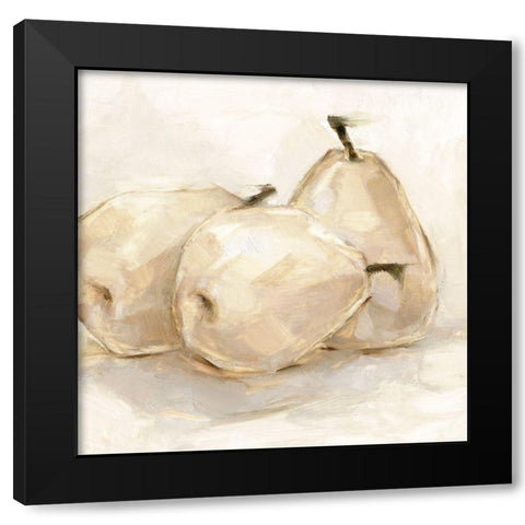 White Pear Study II Black Modern Wood Framed Art Print with Double Matting by Harper, Ethan