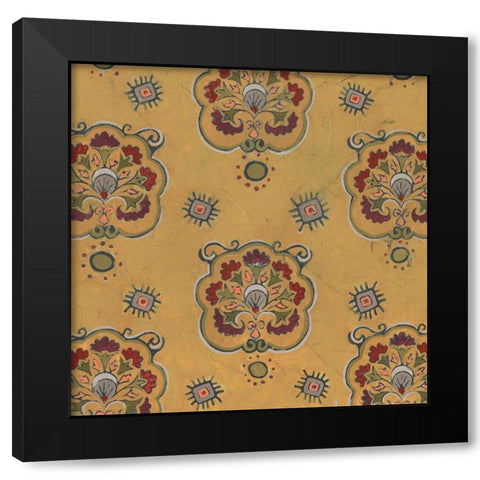 Ochre Tapestry IV Black Modern Wood Framed Art Print with Double Matting by Vess, June Erica