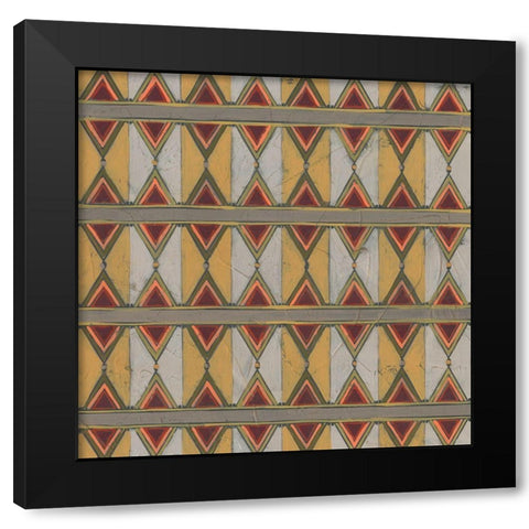Ochre Tapestry V Black Modern Wood Framed Art Print by Vess, June Erica