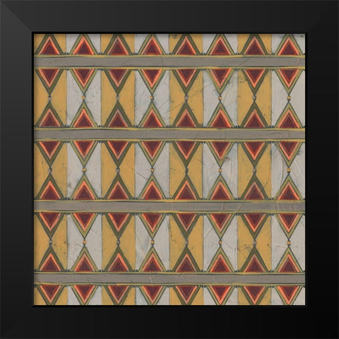 Ochre Tapestry V Black Modern Wood Framed Art Print by Vess, June Erica