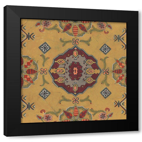 Ochre Tapestry VIII Black Modern Wood Framed Art Print with Double Matting by Vess, June Erica