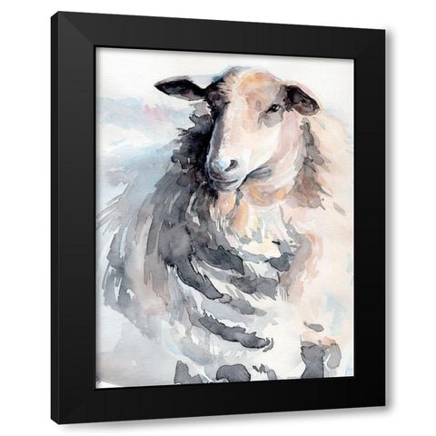Watercolor Sheep II Black Modern Wood Framed Art Print by Parker, Jennifer Paxton