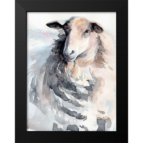 Watercolor Sheep II Black Modern Wood Framed Art Print by Parker, Jennifer Paxton