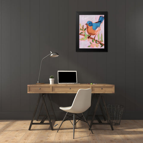 Painted Songbird I Black Modern Wood Framed Art Print by Parker, Jennifer Paxton