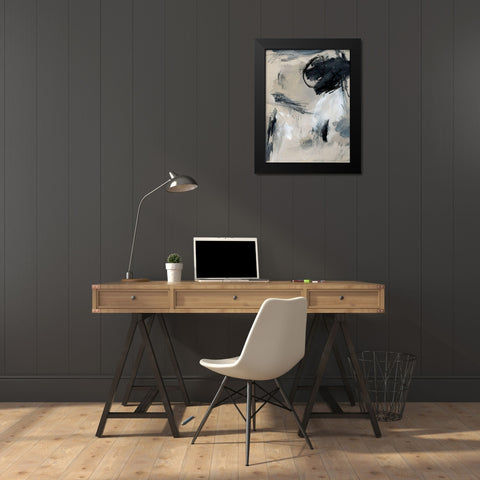 Scribble Abstract I Black Modern Wood Framed Art Print by Parker, Jennifer Paxton