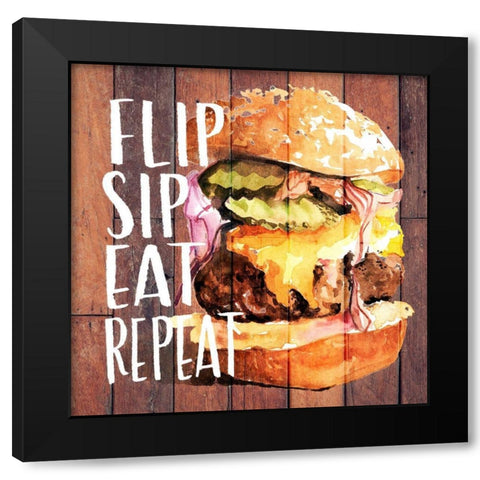 Chillin and Grillin I Black Modern Wood Framed Art Print by Parker, Jennifer Paxton