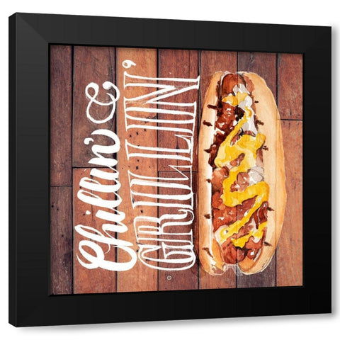 Chillin and Grillin II Black Modern Wood Framed Art Print by Parker, Jennifer Paxton