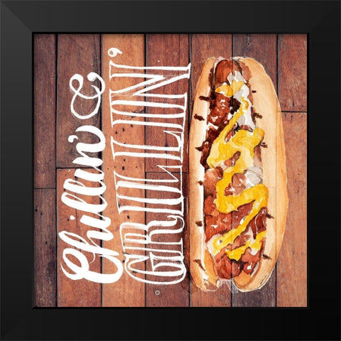Chillin and Grillin II Black Modern Wood Framed Art Print by Parker, Jennifer Paxton