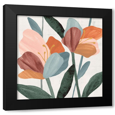 Azalea Joining II Black Modern Wood Framed Art Print by Warren, Annie