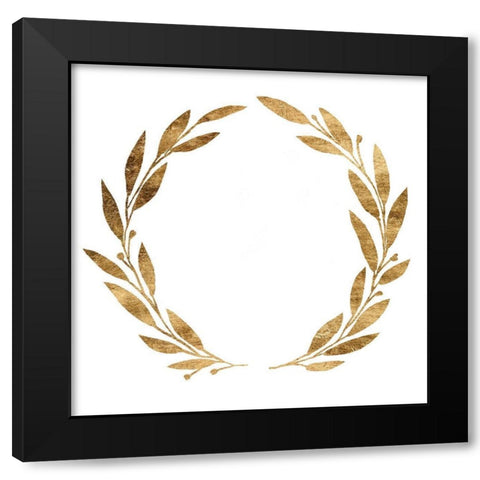 Wreath in Gold III Black Modern Wood Framed Art Print by Warren, Annie