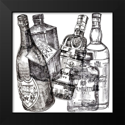 Whiskey Wednesdays II Black Modern Wood Framed Art Print by Parker, Jennifer Paxton