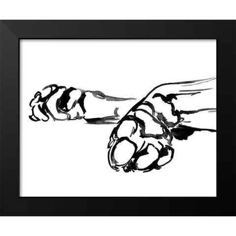 Linear Paws II Black Modern Wood Framed Art Print by Parker, Jennifer Paxton