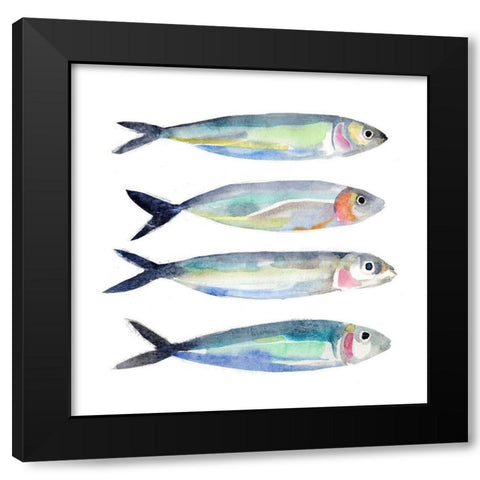 Sardine Team I Black Modern Wood Framed Art Print with Double Matting by Warren, Annie