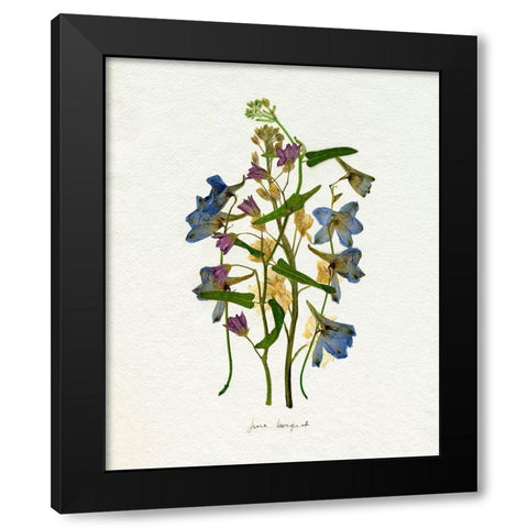 Pressed June Arrangement I Black Modern Wood Framed Art Print by Caroline, Emma