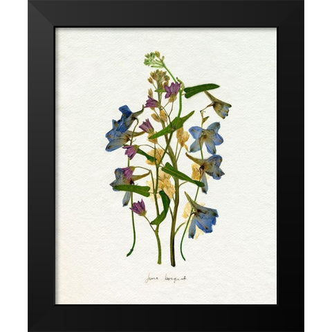 Pressed June Arrangement I Black Modern Wood Framed Art Print by Caroline, Emma