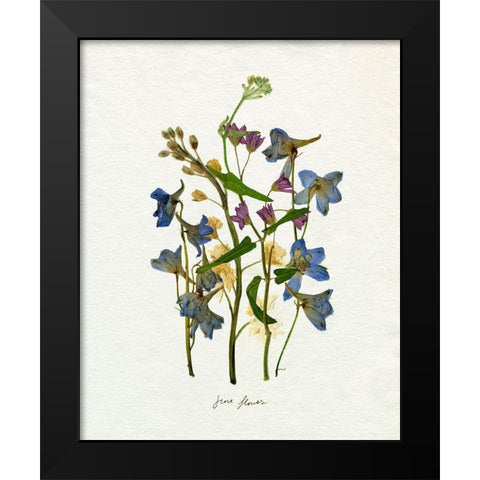 Pressed June Arrangement II Black Modern Wood Framed Art Print by Caroline, Emma