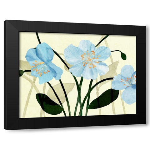 Blue Poppies I Black Modern Wood Framed Art Print by Warren, Annie