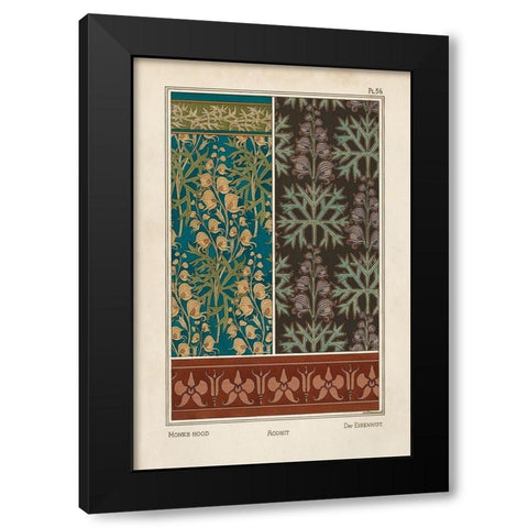Nouveau Decorative V Black Modern Wood Framed Art Print by Vision Studio