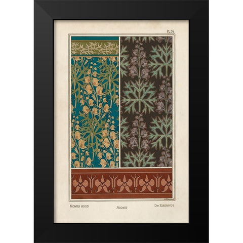 Nouveau Decorative V Black Modern Wood Framed Art Print by Vision Studio