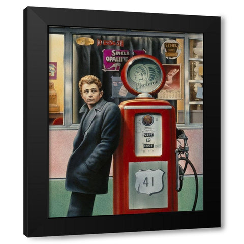 James Dean Black Modern Wood Framed Art Print by Consani, Chris