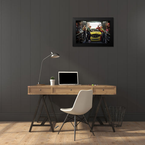 Eternal Speedway Black Modern Wood Framed Art Print by Consani, Chris