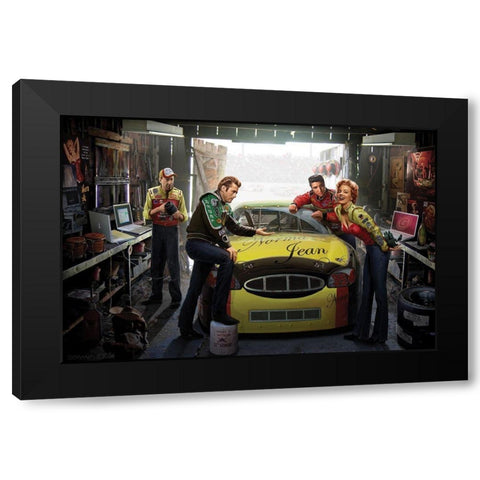 Eternal Speedway Black Modern Wood Framed Art Print by Consani, Chris