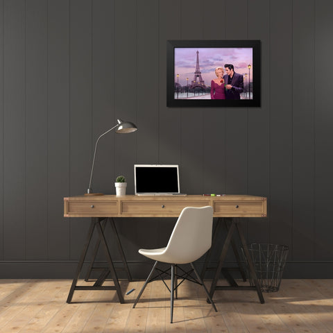 Paris Sunset Black Modern Wood Framed Art Print by Consani, Chris