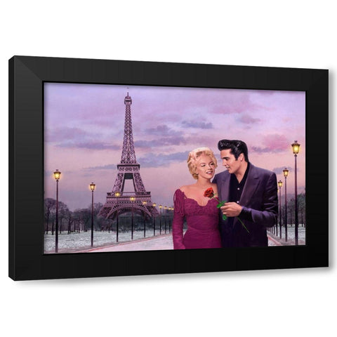 Paris Sunset Black Modern Wood Framed Art Print by Consani, Chris