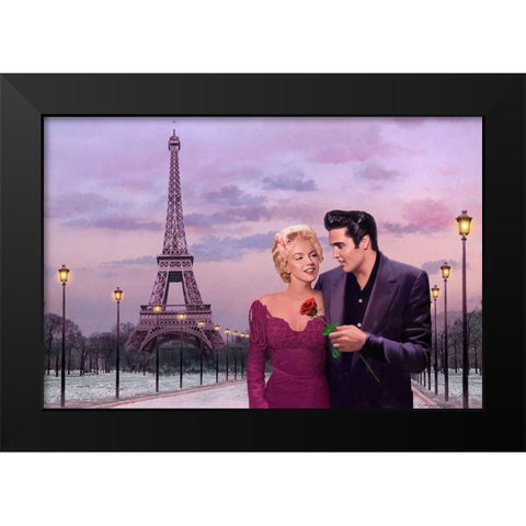 Paris Sunset Black Modern Wood Framed Art Print by Consani, Chris