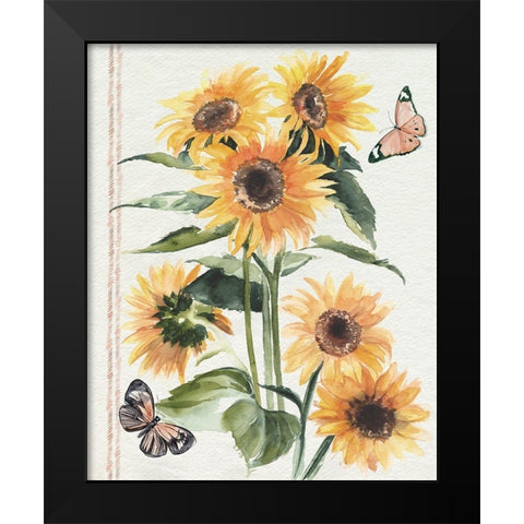 Autumn Sunflowers I Black Modern Wood Framed Art Print by Parker, Jennifer Paxton