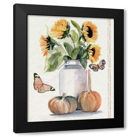 Autumn Sunflowers II Black Modern Wood Framed Art Print by Parker, Jennifer Paxton