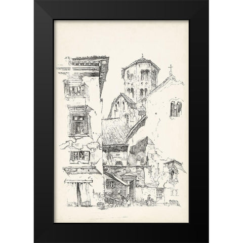 Vintage Italian Village II Black Modern Wood Framed Art Print by Foust, Richard
