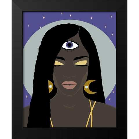 Womans Intuition II Black Modern Wood Framed Art Print by Warren, Annie
