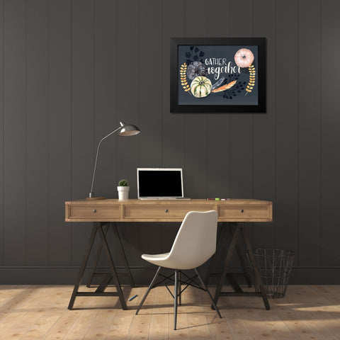Harvest Blue Pumpkin II Black Modern Wood Framed Art Print by Parker, Jennifer Paxton