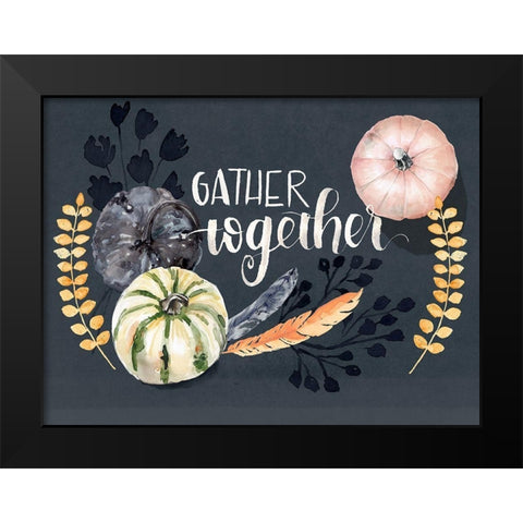 Harvest Blue Pumpkin II Black Modern Wood Framed Art Print by Parker, Jennifer Paxton