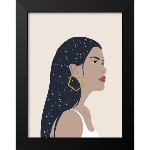 Heavenly Hair II Black Modern Wood Framed Art Print by Warren, Annie