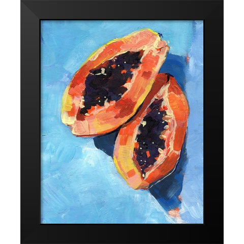 Bold Papaya I Black Modern Wood Framed Art Print by Parker, Jennifer Paxton
