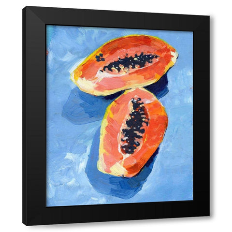 Bold Papaya II Black Modern Wood Framed Art Print by Parker, Jennifer Paxton