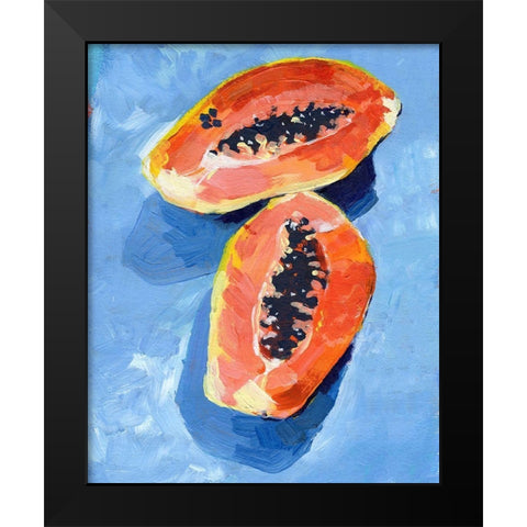 Bold Papaya II Black Modern Wood Framed Art Print by Parker, Jennifer Paxton