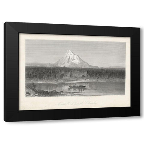 Mount Hood from the Columbia Black Modern Wood Framed Art Print by Bryant, William Cullen