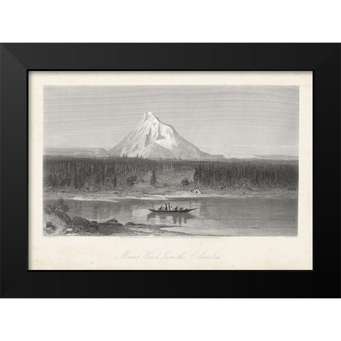 Mount Hood from the Columbia Black Modern Wood Framed Art Print by Bryant, William Cullen