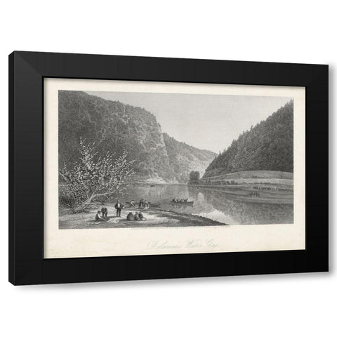 Delaware Water Gap Black Modern Wood Framed Art Print by Bryant, William Cullen
